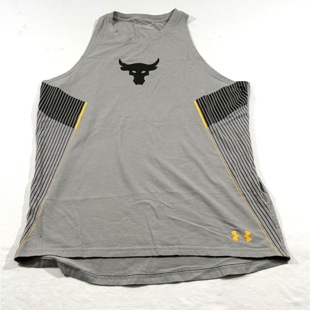 Under Armour Gray Mens Project Rock Vanish Sleeveless Shirt The Bull XL Fitted